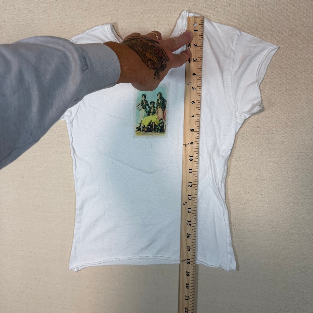 Hula Hana Royal Dancers Graphic T-Shirt White Hawaiian Islands Youth Small - Picture 3 of 8